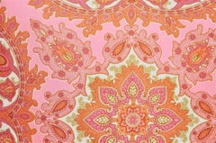 Large Vintage Liberty Pink Orange Silk Fabric & Irish Linen Cushion Pillow