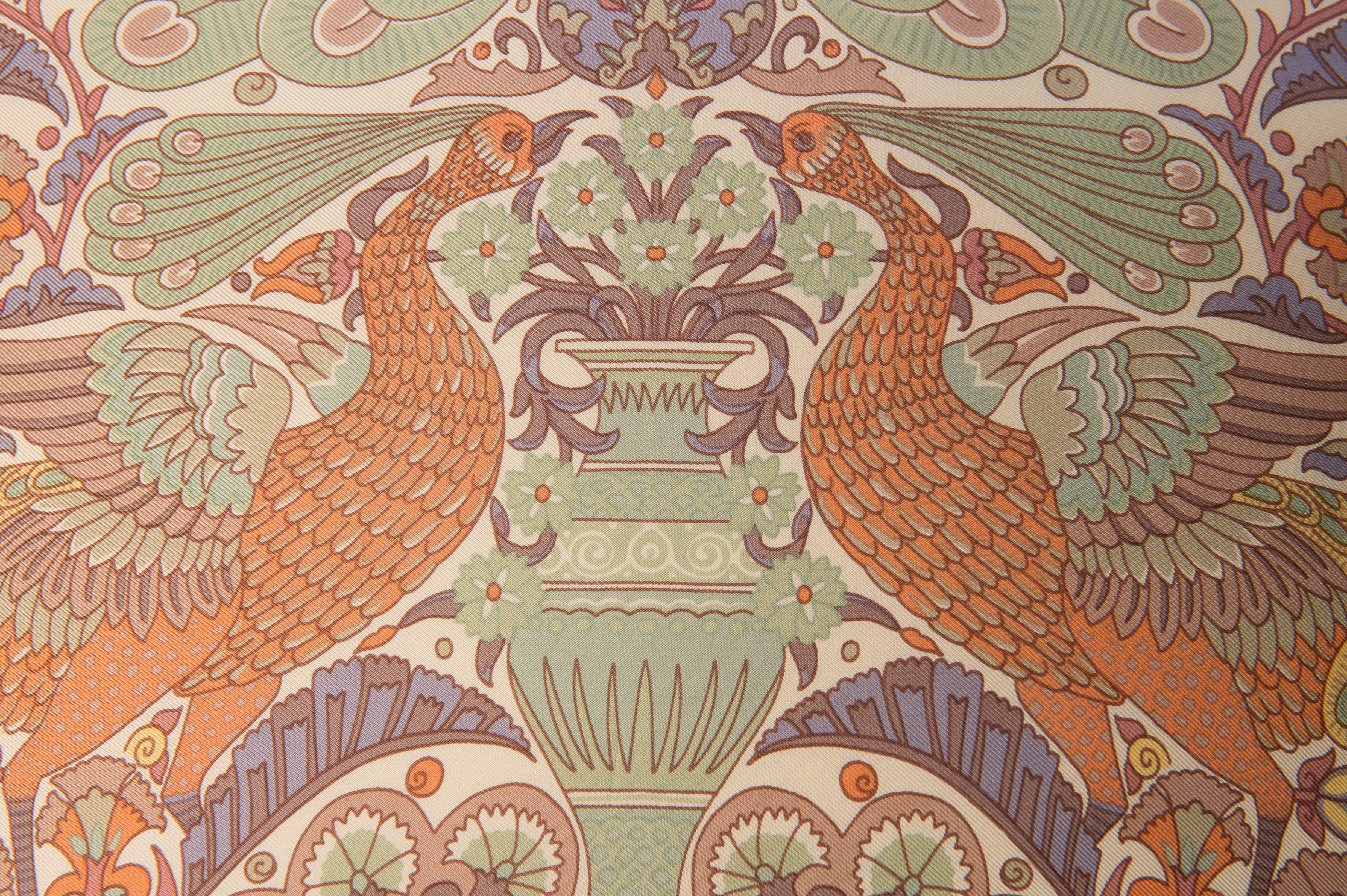 English Vintage Liberty of London Peacock Print Silk Fabric Irish Linen Cushion Pillow