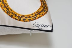 Vintage Cartier Gold Panther Bracelet Jewelry Silk Fabric Cushion Pillow
