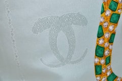 Rare Vintage Cartier Panther Diamond Brooch Bracelet Jewelry Silk Scarf Pillow