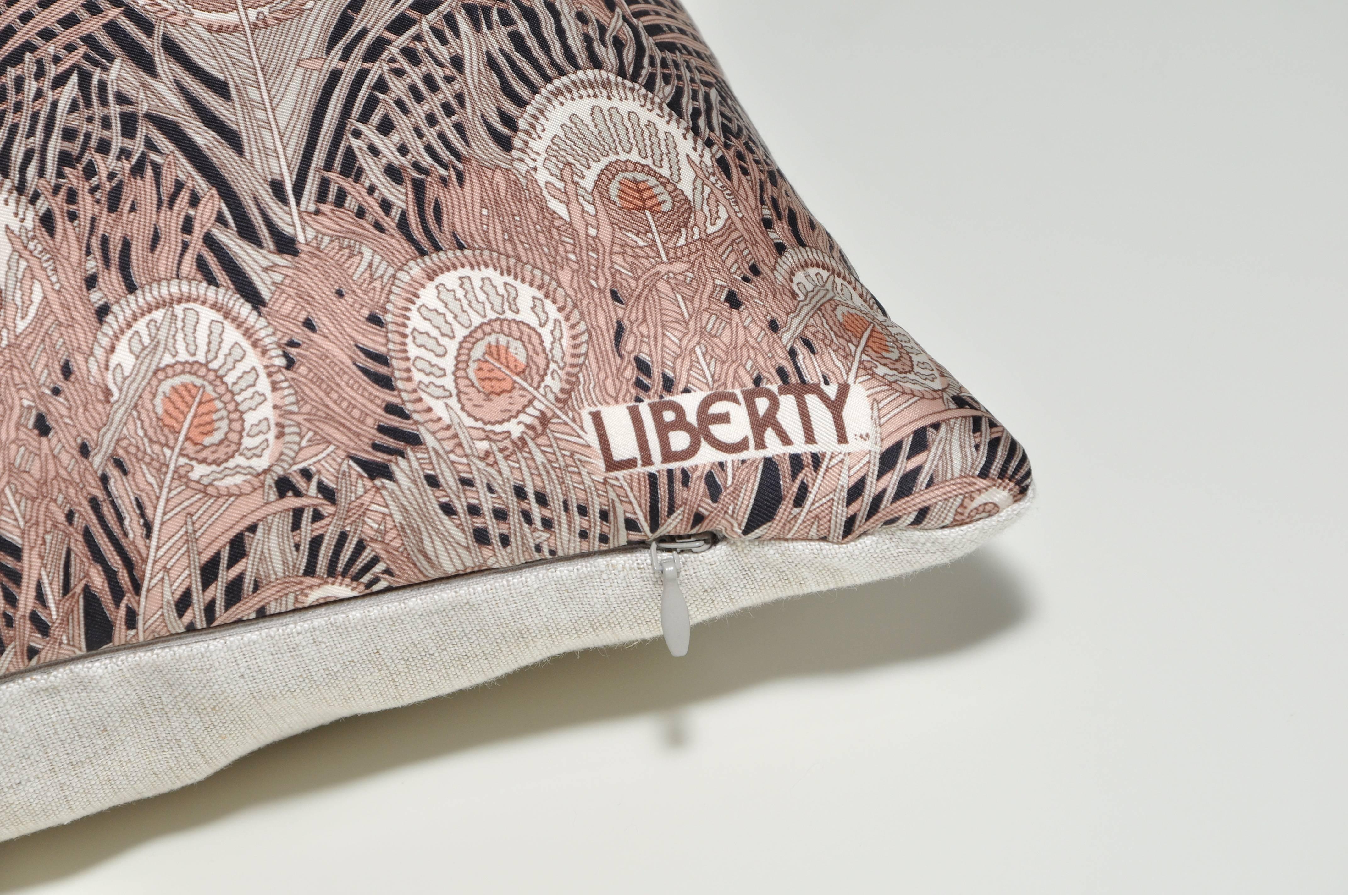 Custom-made one-of-a-kind luxury cushion (pillow) created from an exquisite vintage silk liberty of London scarf in a range of beautiful Autumnal colors. This is Liberty’s 'Hera' design which is the most identifiable with Liberty and dates back to