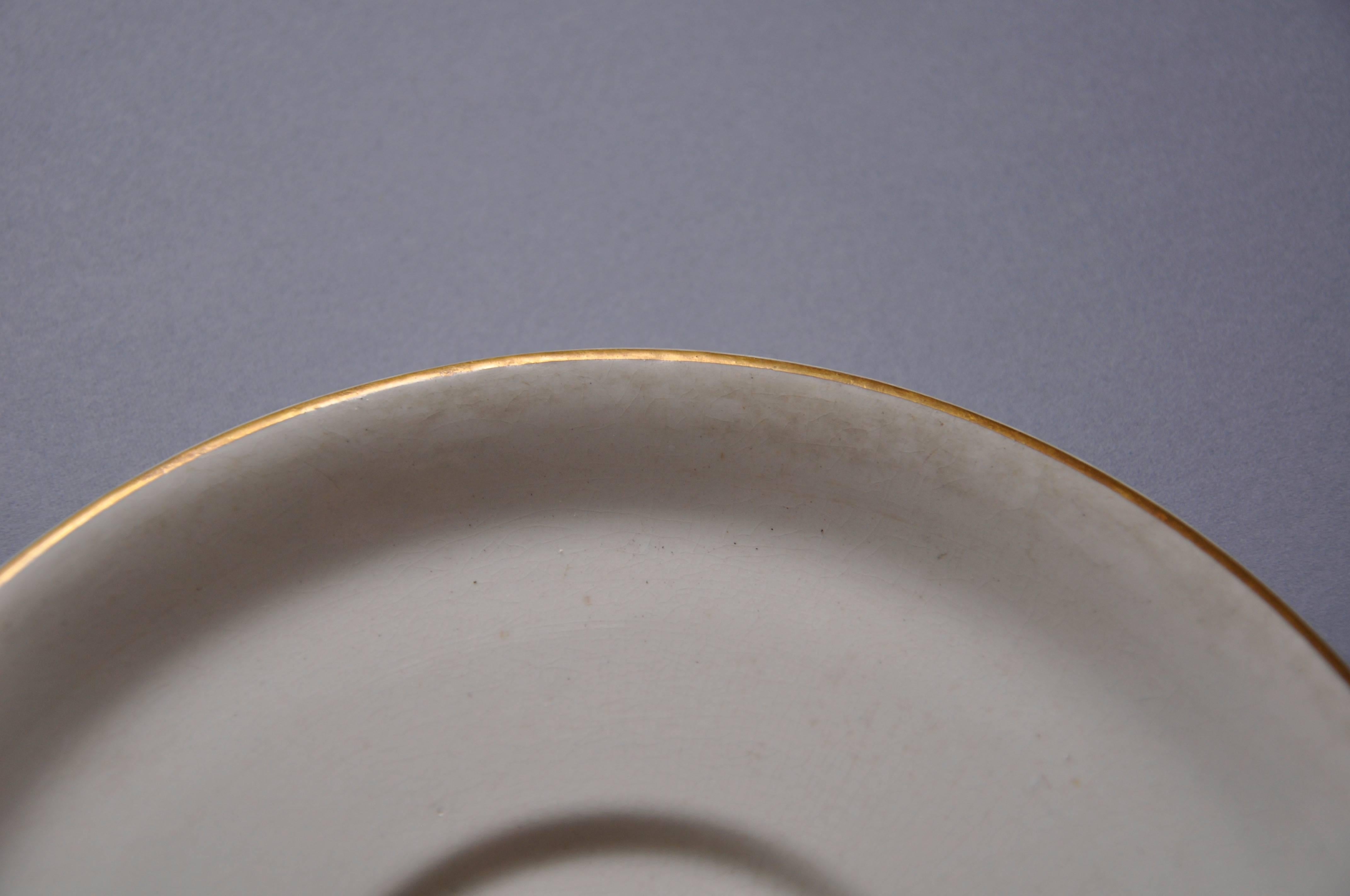 Edwardian Original White Star Line Gilt Porcelain Plate