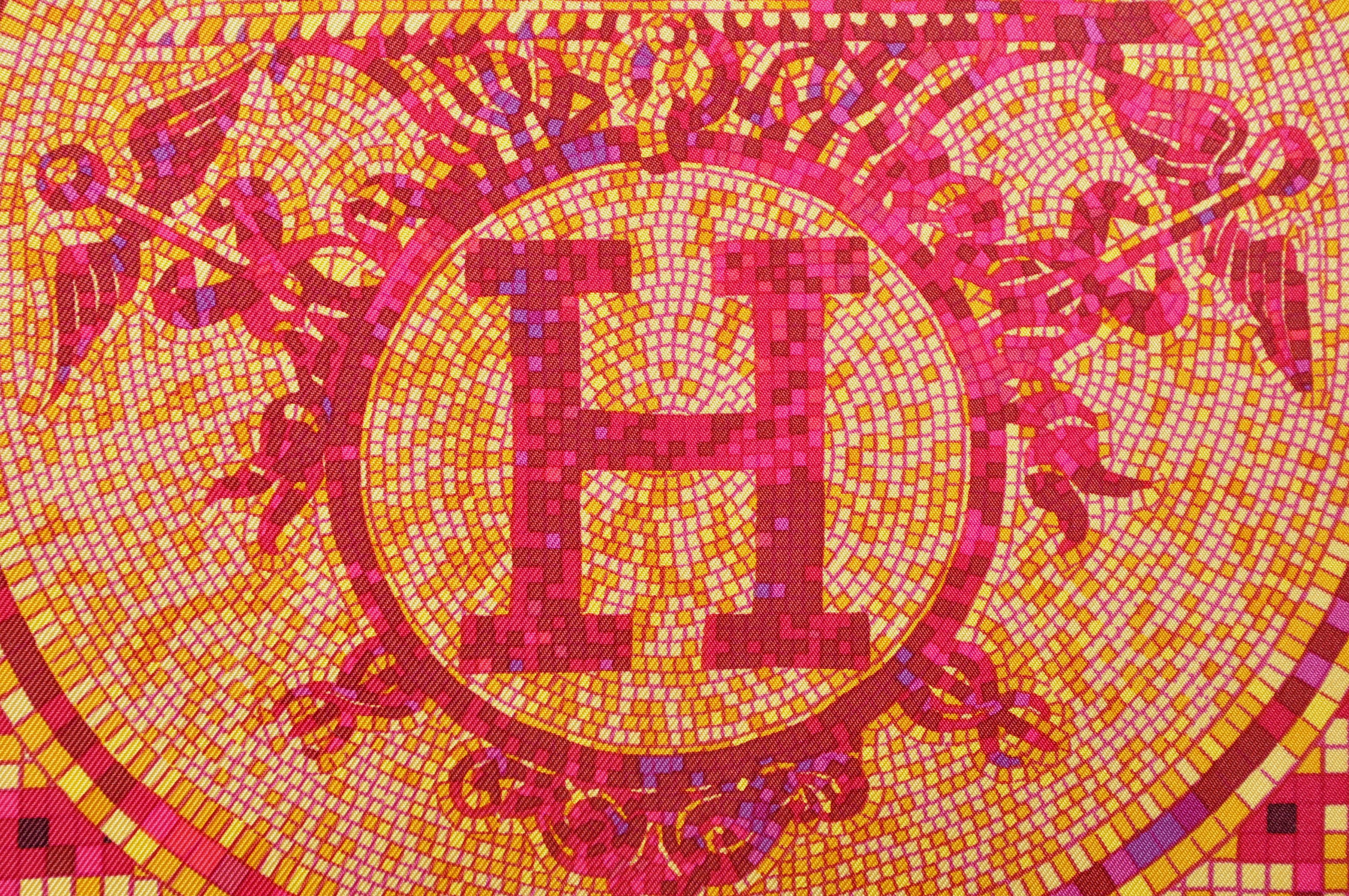 Hand-Crafted Vintage Hermes Pink Purple Gold Silk Scarf and Irish Linen Cushion Pillow
