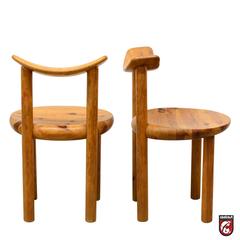 Set of Two Pine Dining Chairs by Rainer Daumiller, circa 1970s