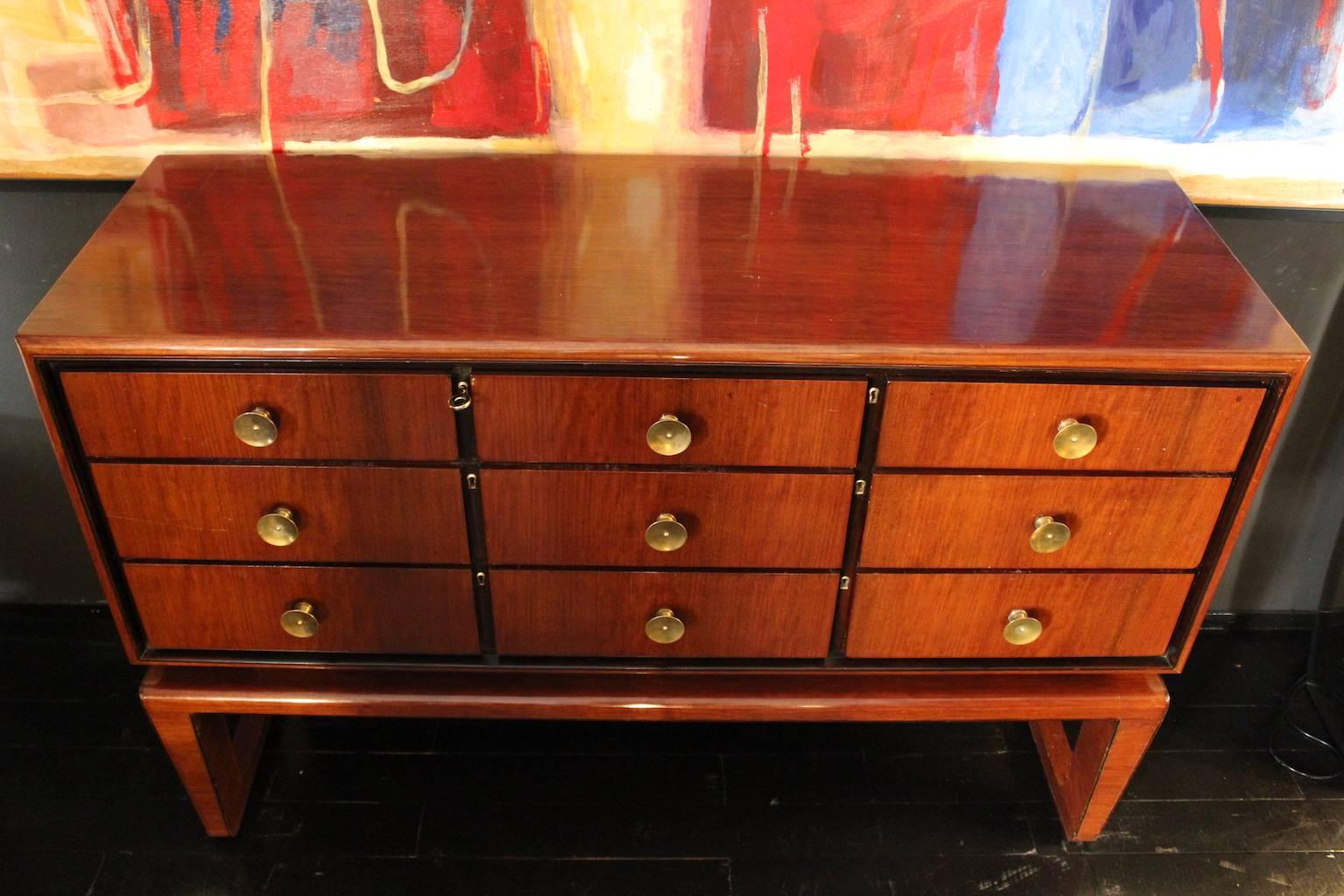 Art Deco 1940s Rosewood Chest of Drawers