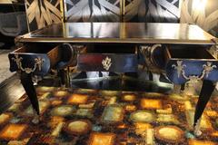 Beautiful rectangular Napoleon III Writing Desk early century black and gold