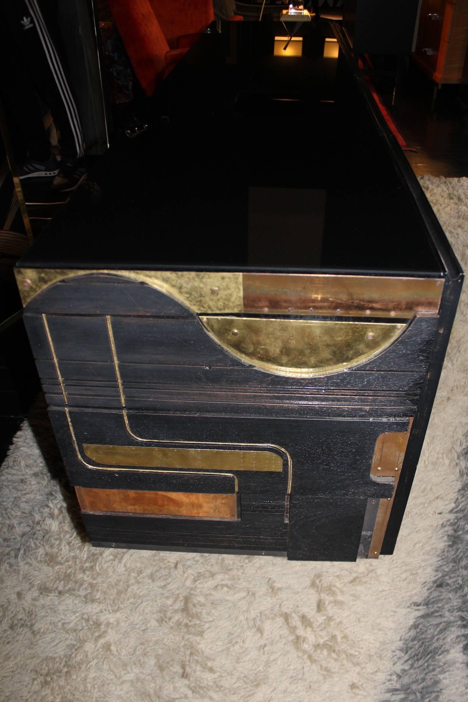 Late 20th Century 1980s Sideboard in Wood and Metal