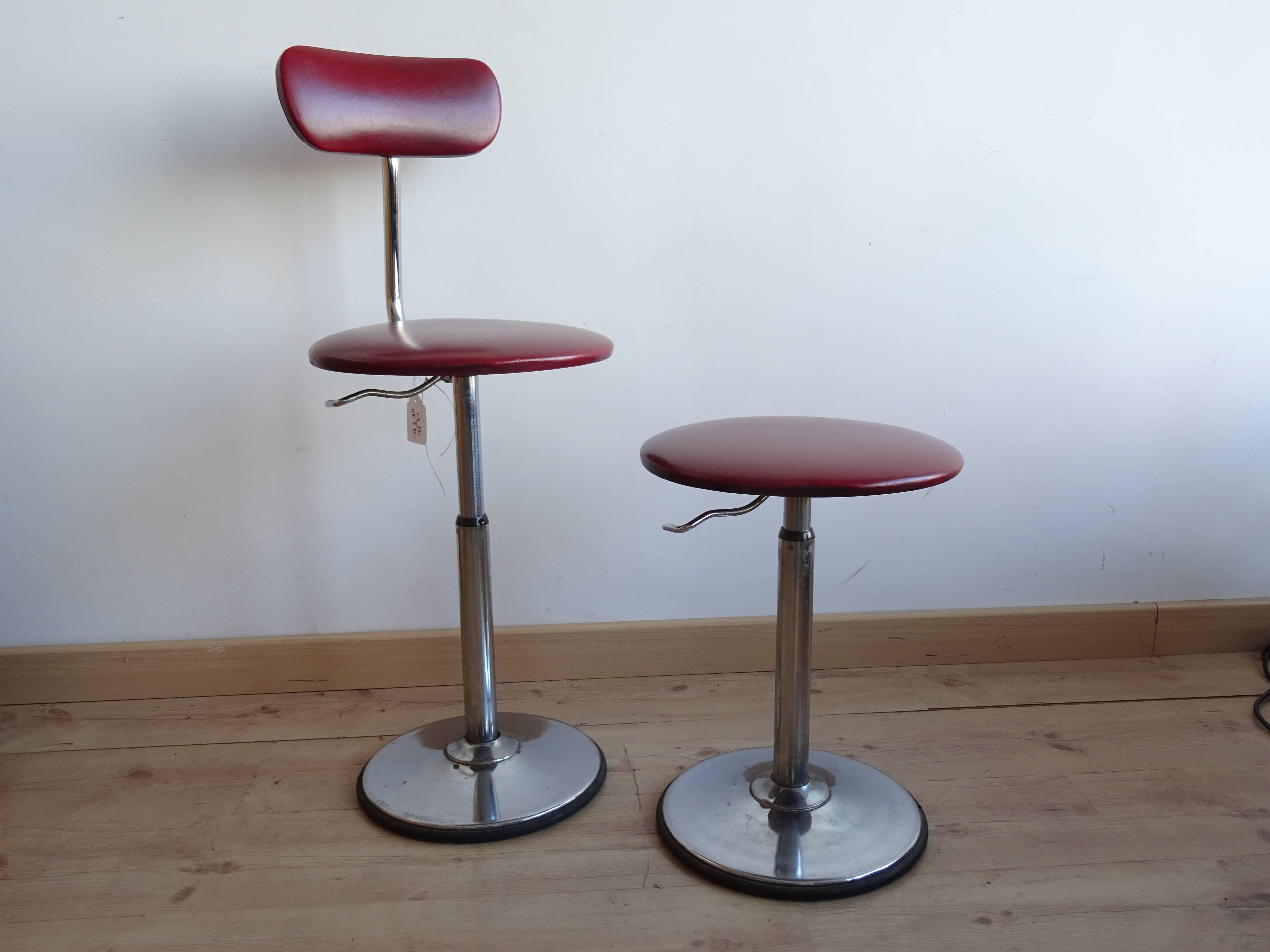 French Vintage Bar Stools, 1960s, Set of Two For Sale 2