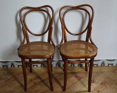 French Thonet Style Bistro Chairs, Early 20th Century, Set of Two