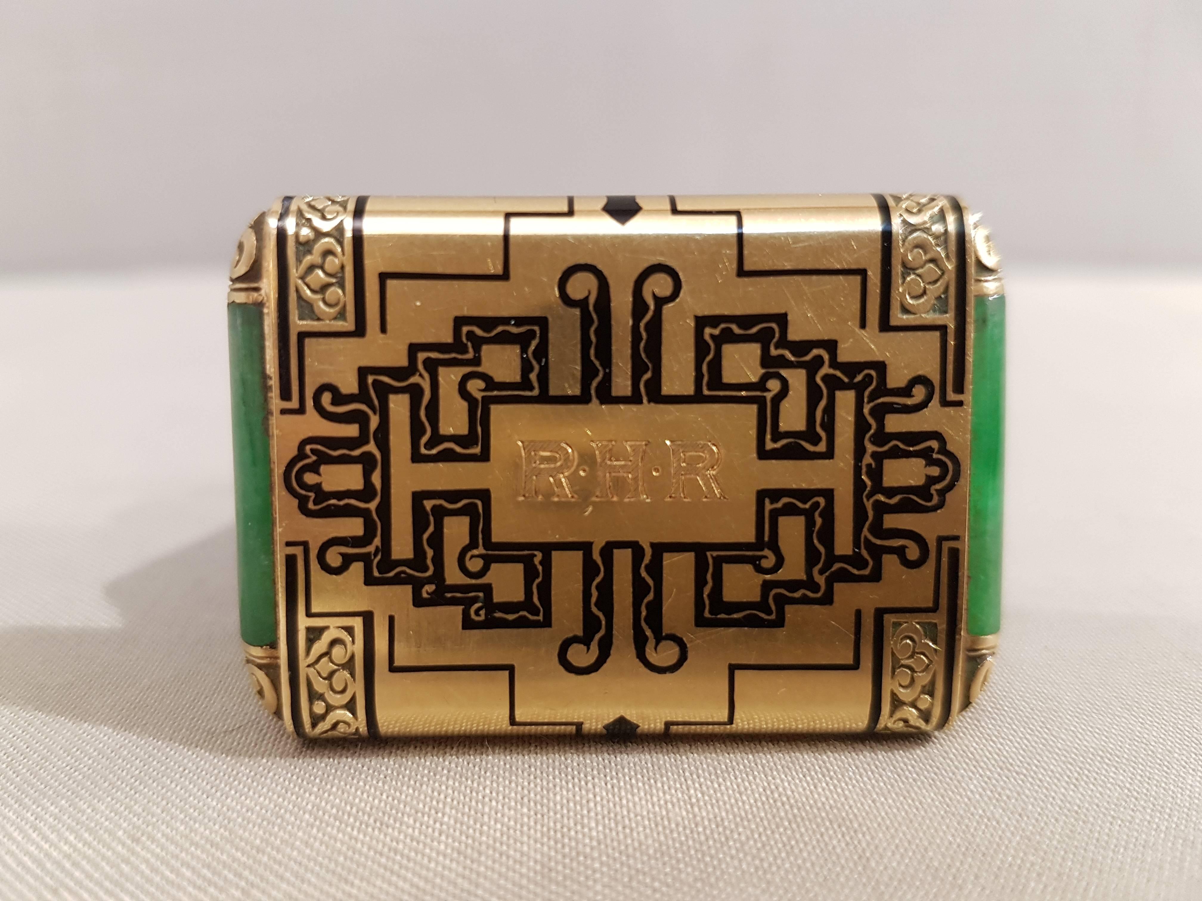 Gold, Enamel and Hardstone Travel Watch, Tiffany & Co., 20th Century For Sale 2
