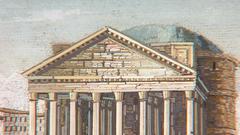 Snuff Box in Spartan Basalt with Micromosaic, Pantheon, 18th Century