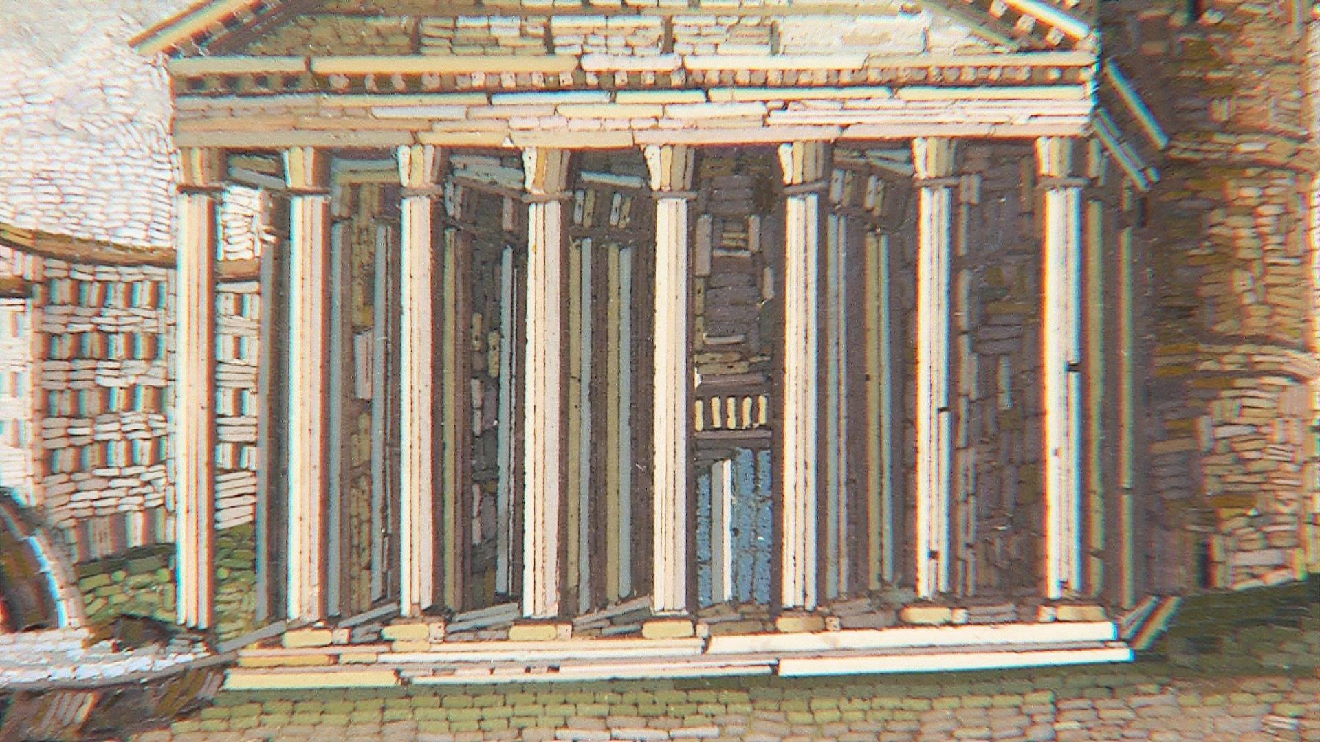 Neoclassical Snuff Box in Spartan Basalt with Micromosaic, Pantheon, 18th Century For Sale