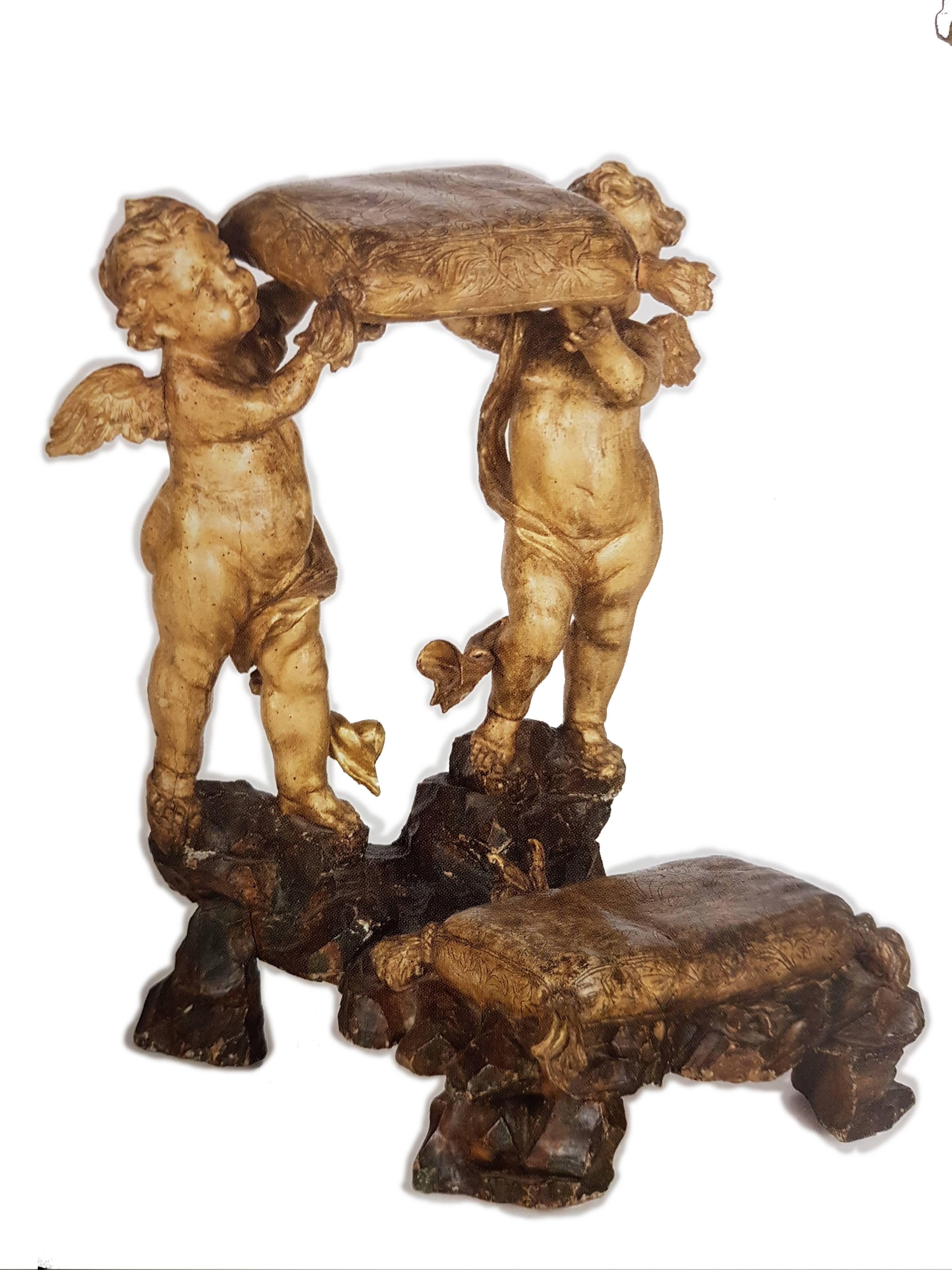 Baroque Lacquered, Sculpted and Giltwood Faldstool, Genoa, 17th-18th Century For Sale