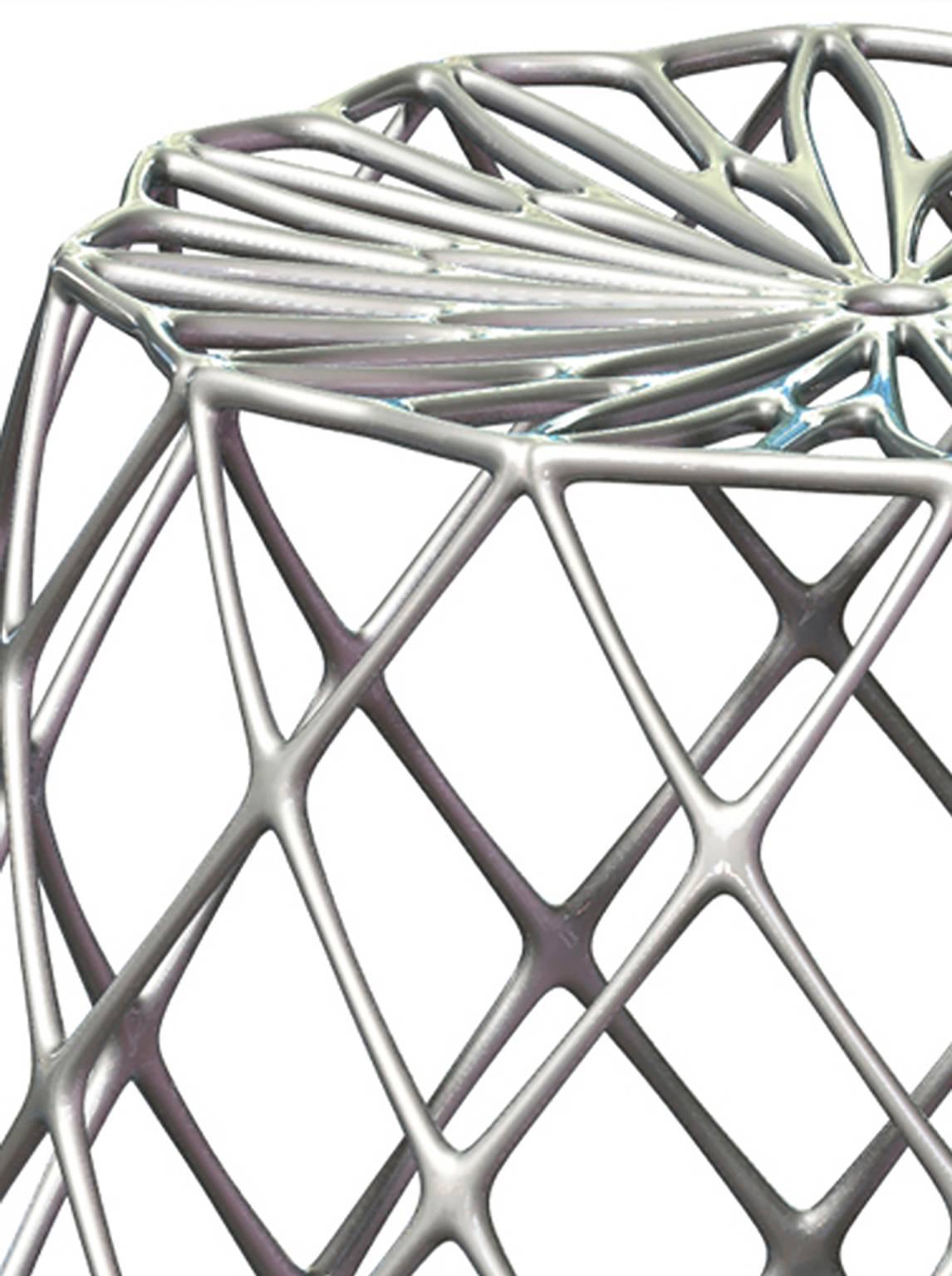Enrico Bressan, co-founder of Artecnica and an architect by trade, has created a sturdy, lightweight aluminum stool for both indoor and outdoor use. Taking inspiration from the fibrous skeleton of the Staghorn Cholla cactus, the Kaktus stool is