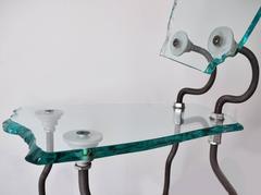 Etruscan Chair, Glass and Steel Chair