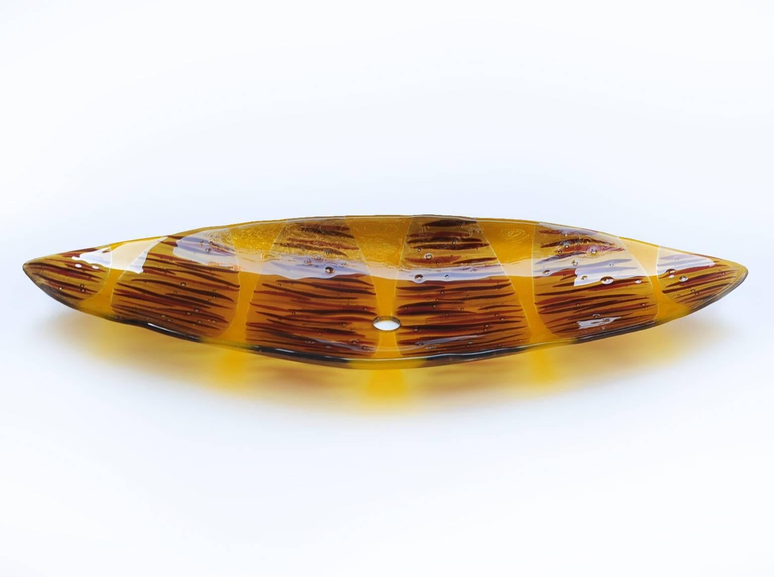 American Glass Dish with a Hole at the Centre For Sale