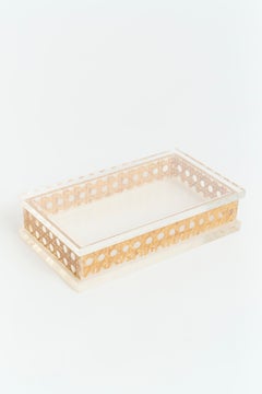 Mid-Century Cane and Perspex Box