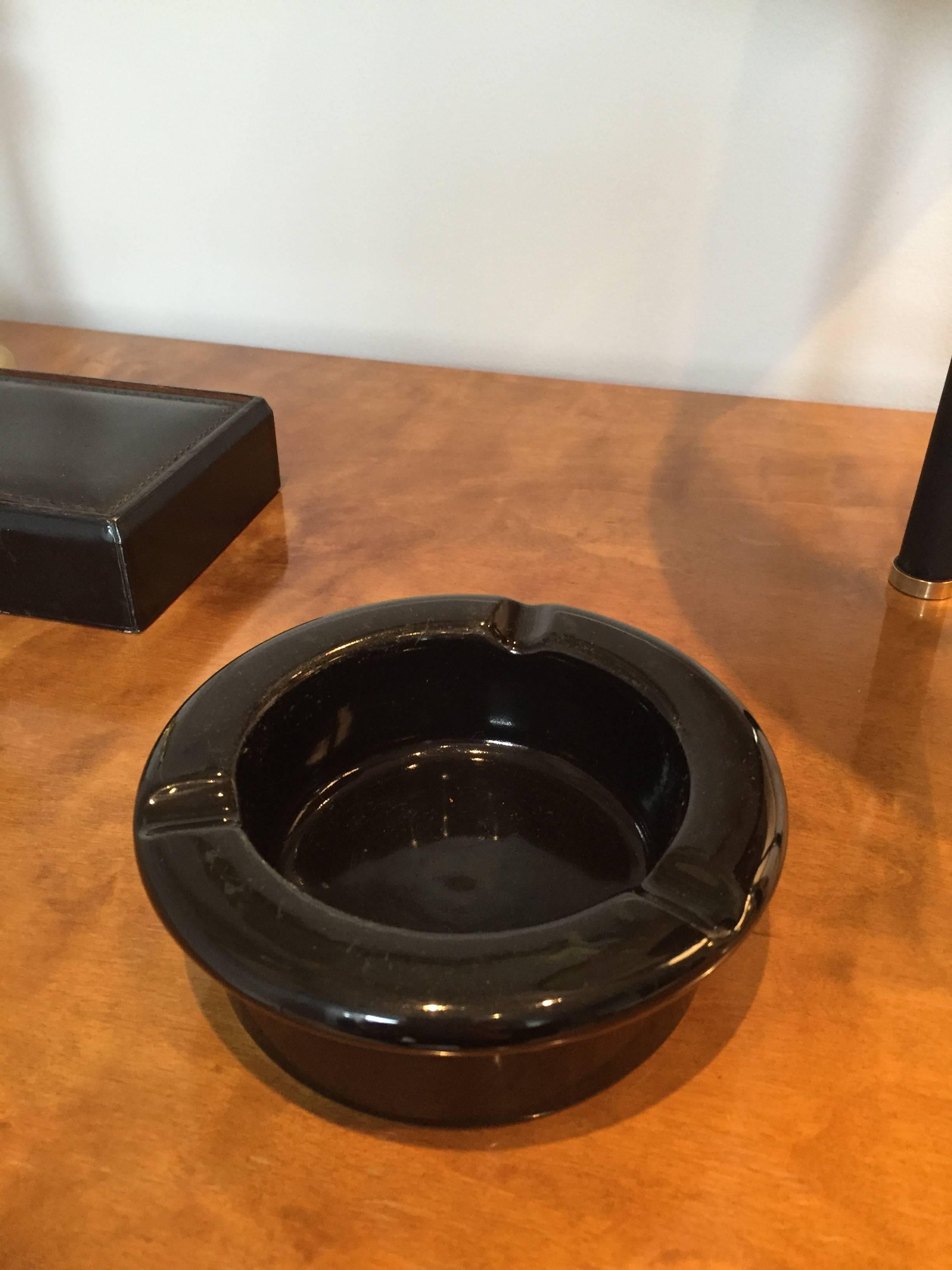 Ceramic and Iron 1950s Ashtray on Stand, in Jean Royère Manner 1