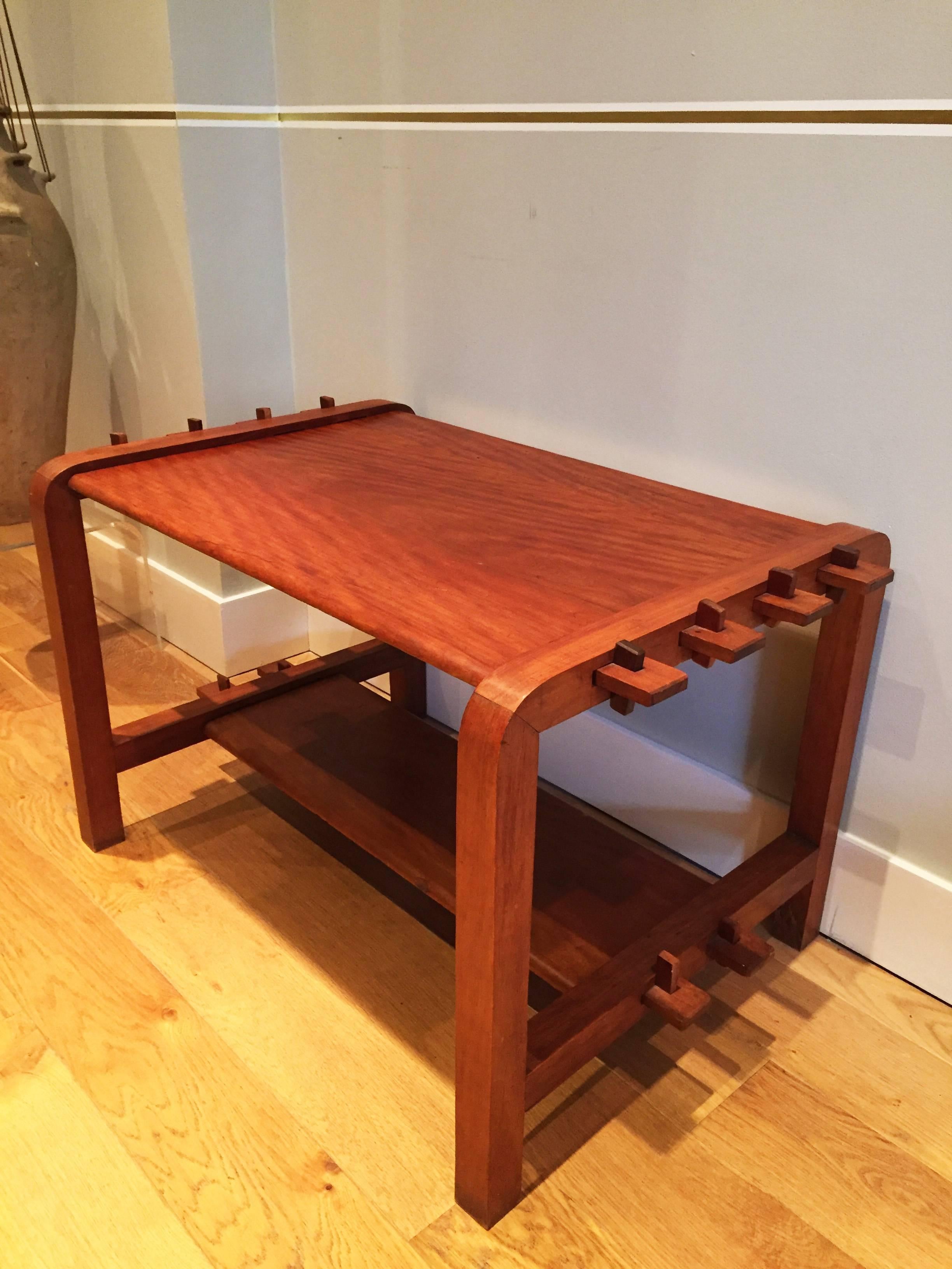 Modernist 1940s French Cherrywood Coffee Table In Excellent Condition In London, GB