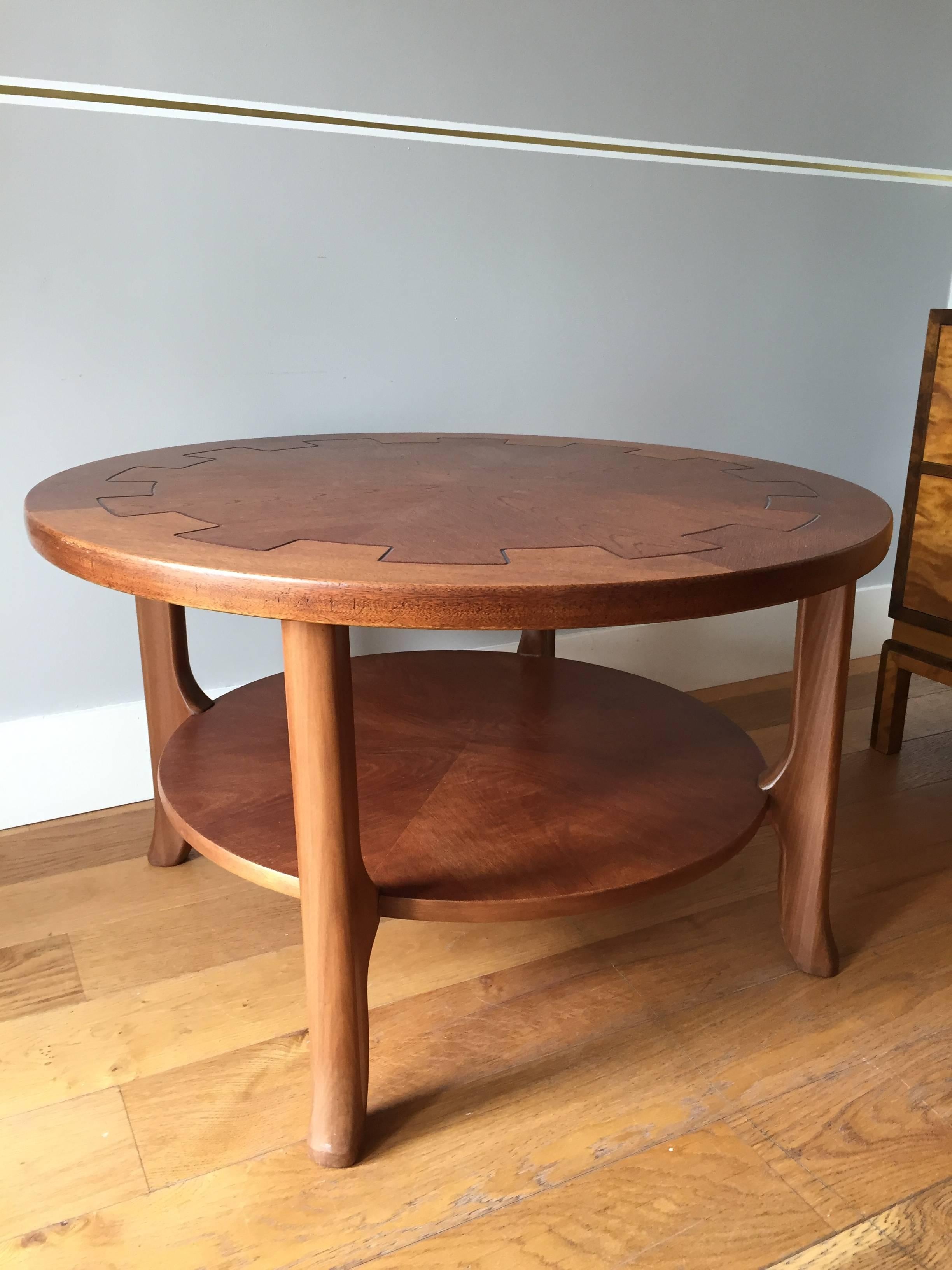 circular oak coffee table