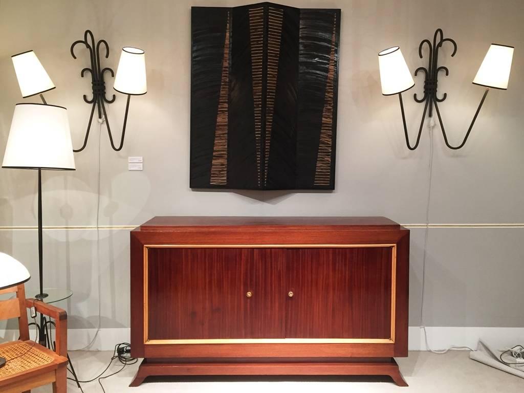 20th Century Important French Mahogany, Oak and Sycamore, 1940s Buffet Sideboard