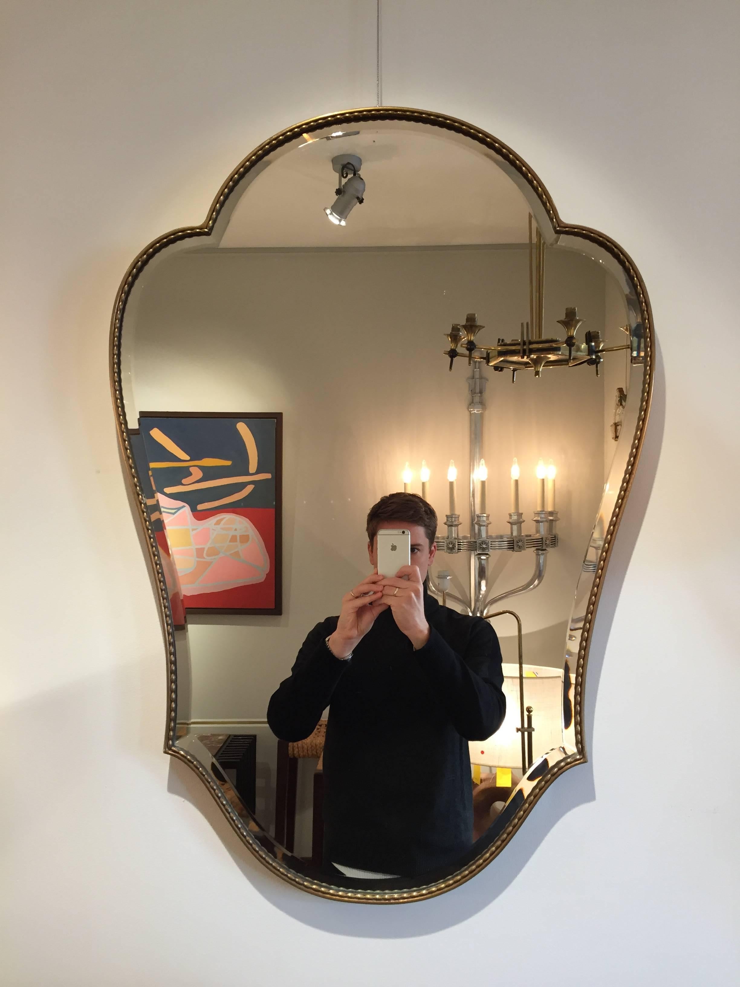 1950s Brass Italian Mirror 1