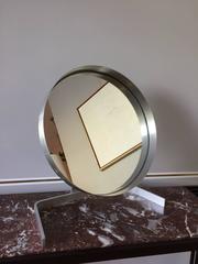 Italian 1970s Brushed Chrome Dressing Table Mirror