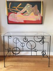 Unique 1960s Iron Sculpture Console Table