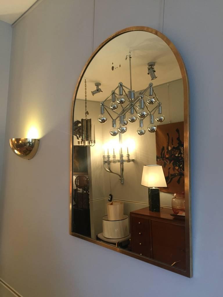 1950s Italian Brass Mirror In Good Condition In London, GB