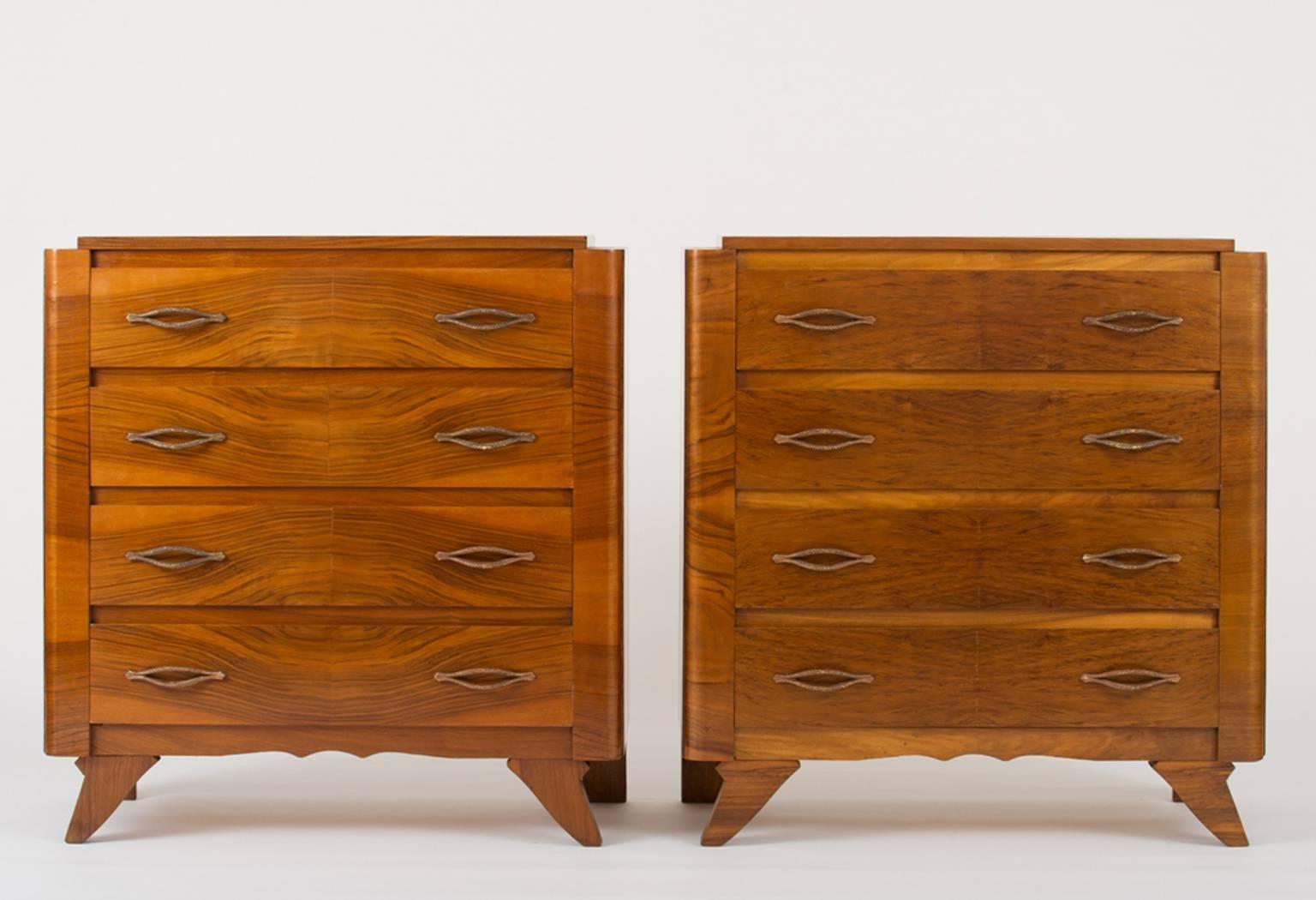 Pair of French 1940s Chests of Drawers 5