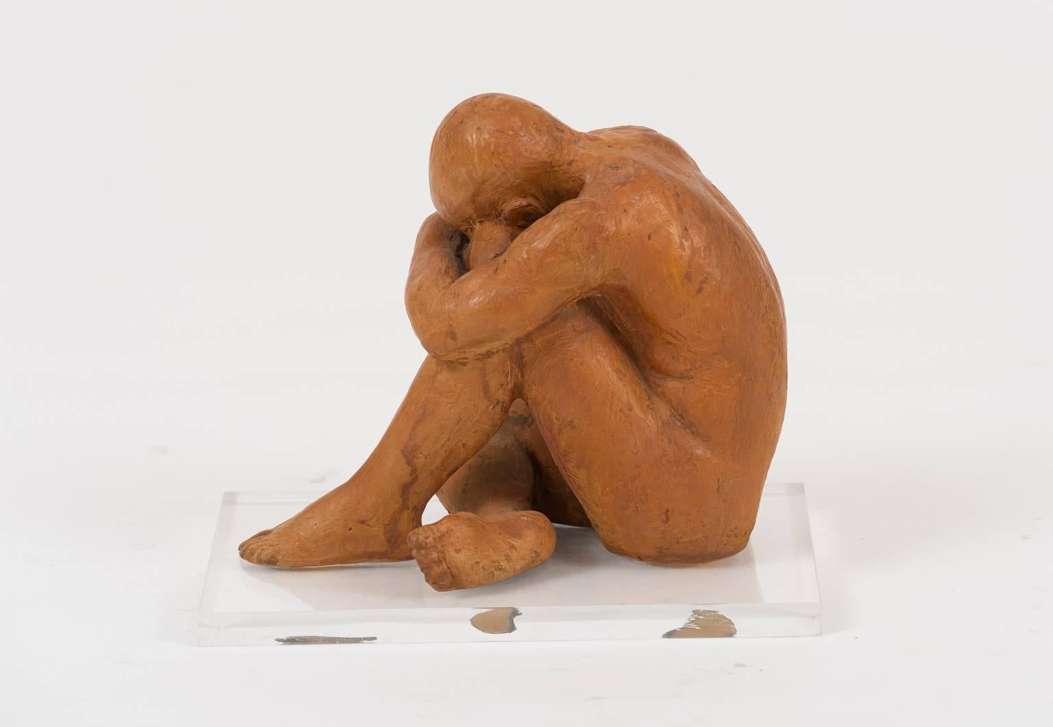 20th Century French 1940s Terracotta Sculpture of a Nude Man