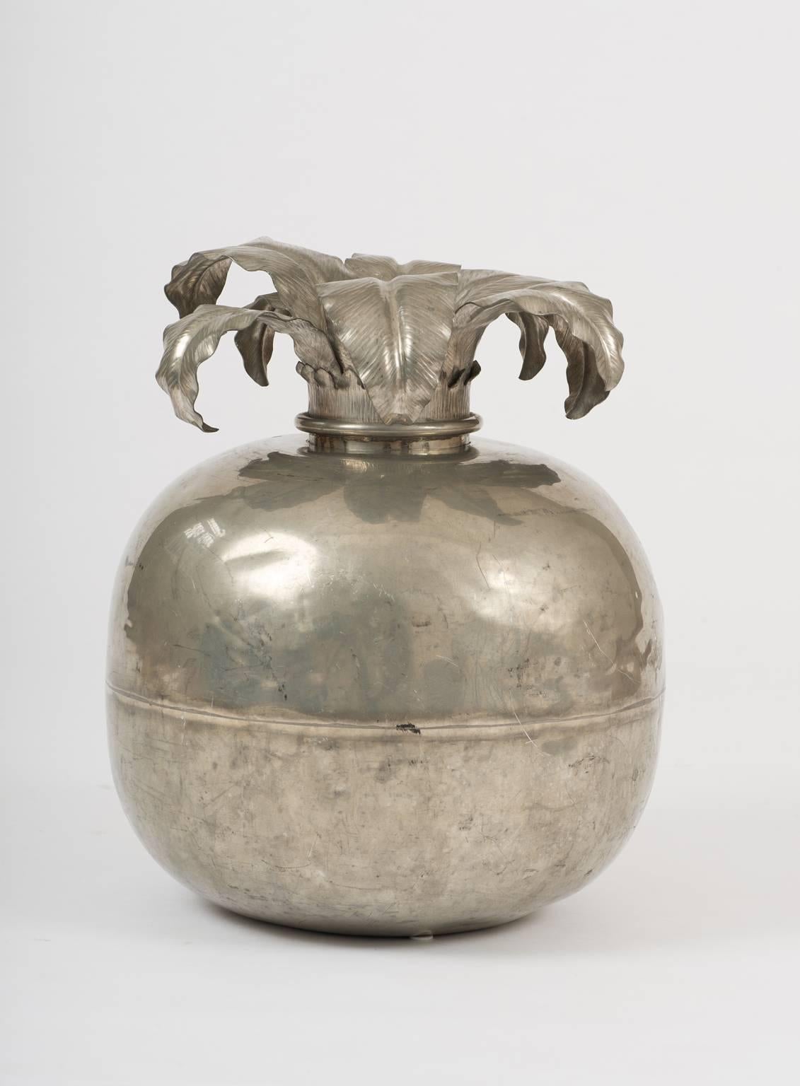 20th Century Monumental  1950s Silvered 'Pomegranate' Vase