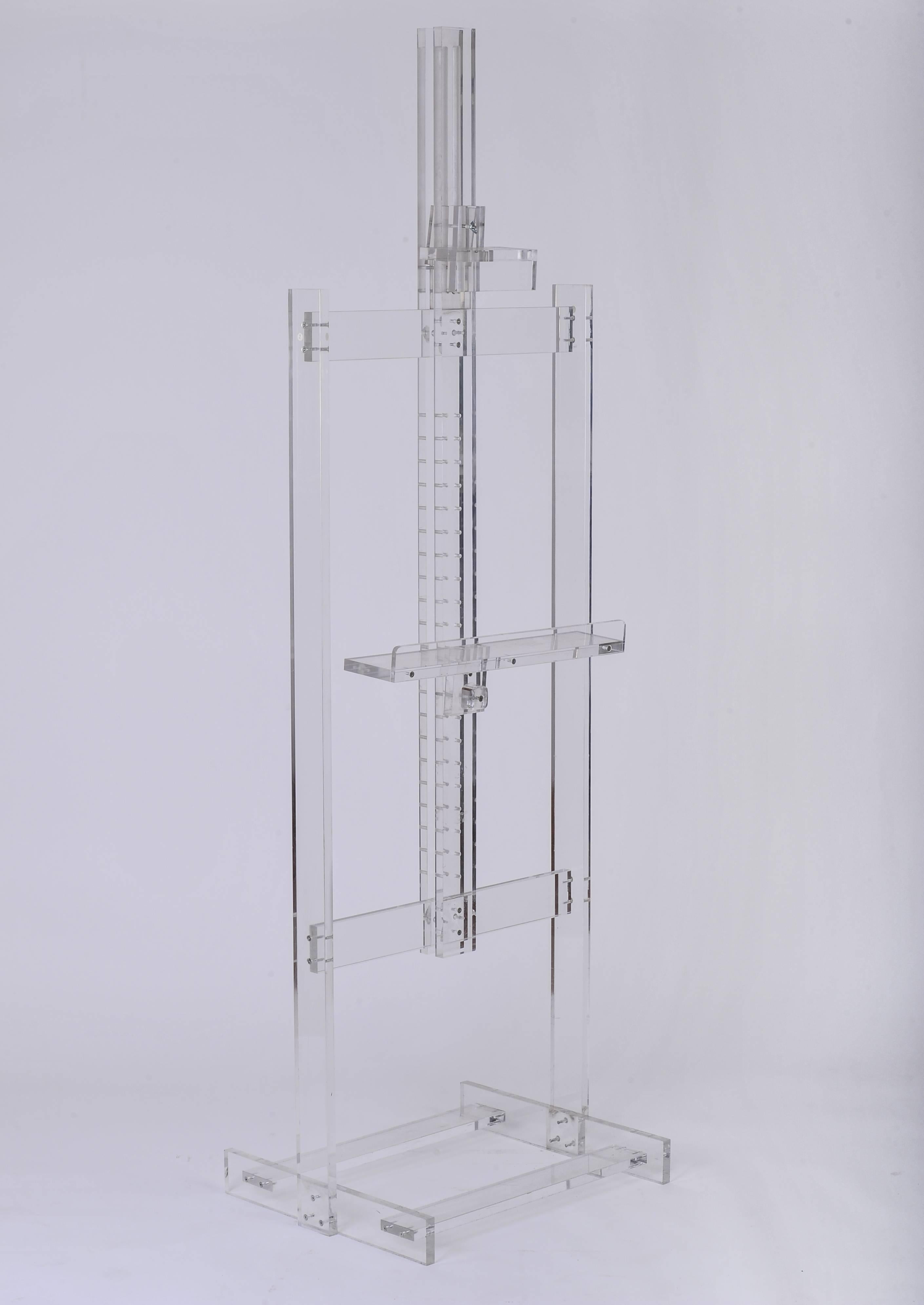 Mid-Century Modern French 1970s Monumental Perspex Easel