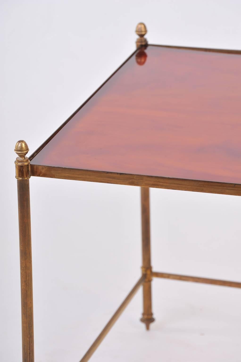 Maison Baguès Style Pair of Brass Side Tables 1