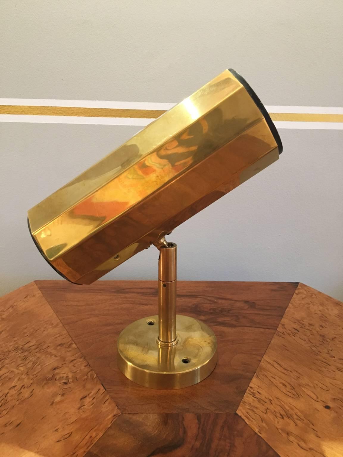 Pair of Brass Wall Lights (or Ceiling Lights) by Koch and Lowy In Excellent Condition In London, GB