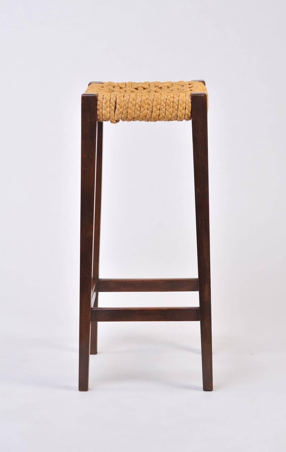 French Pair of Bar Stools by Audoux-Minet