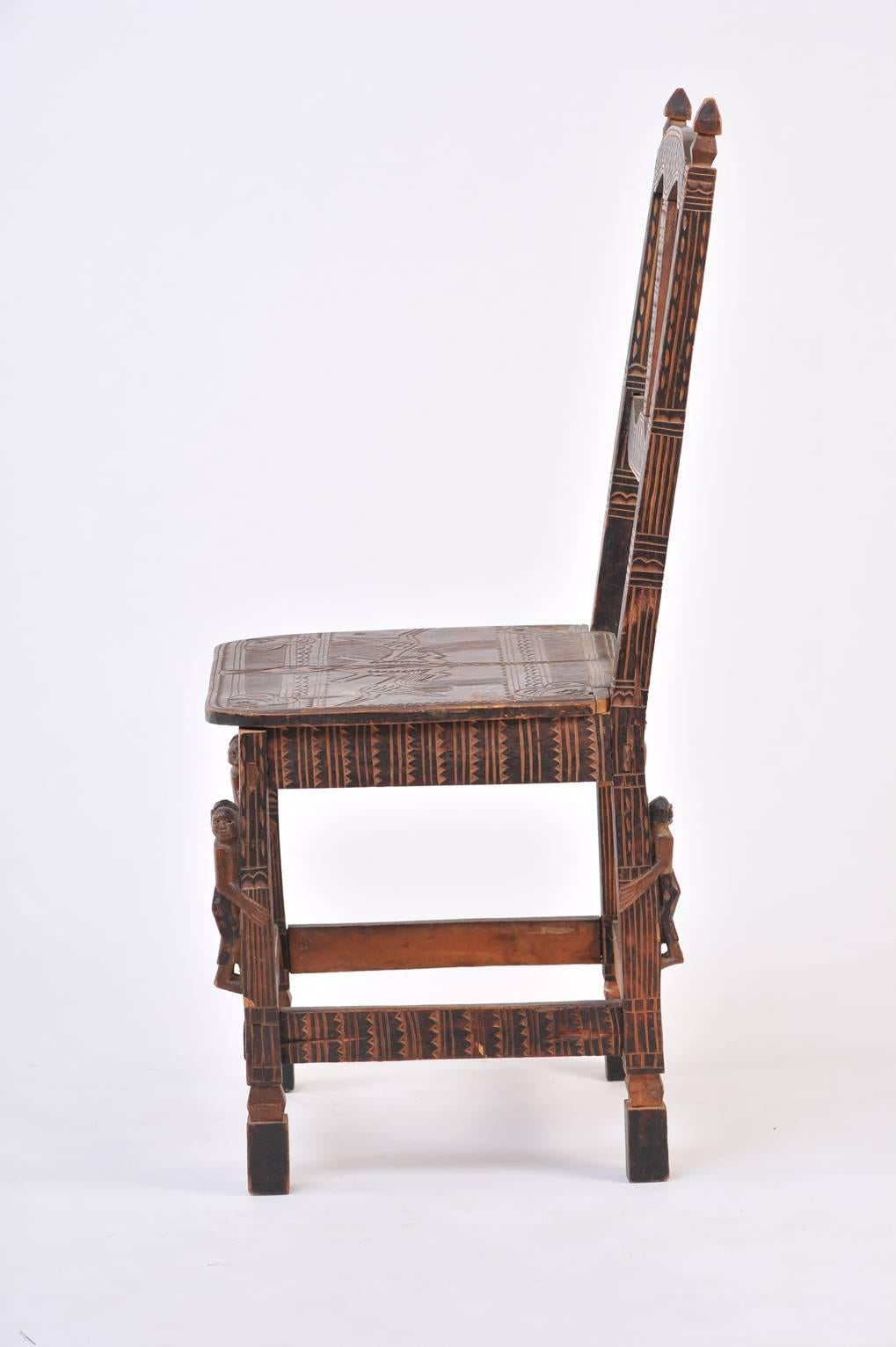 Congolese Pair of Tribal Chokwe Chairs