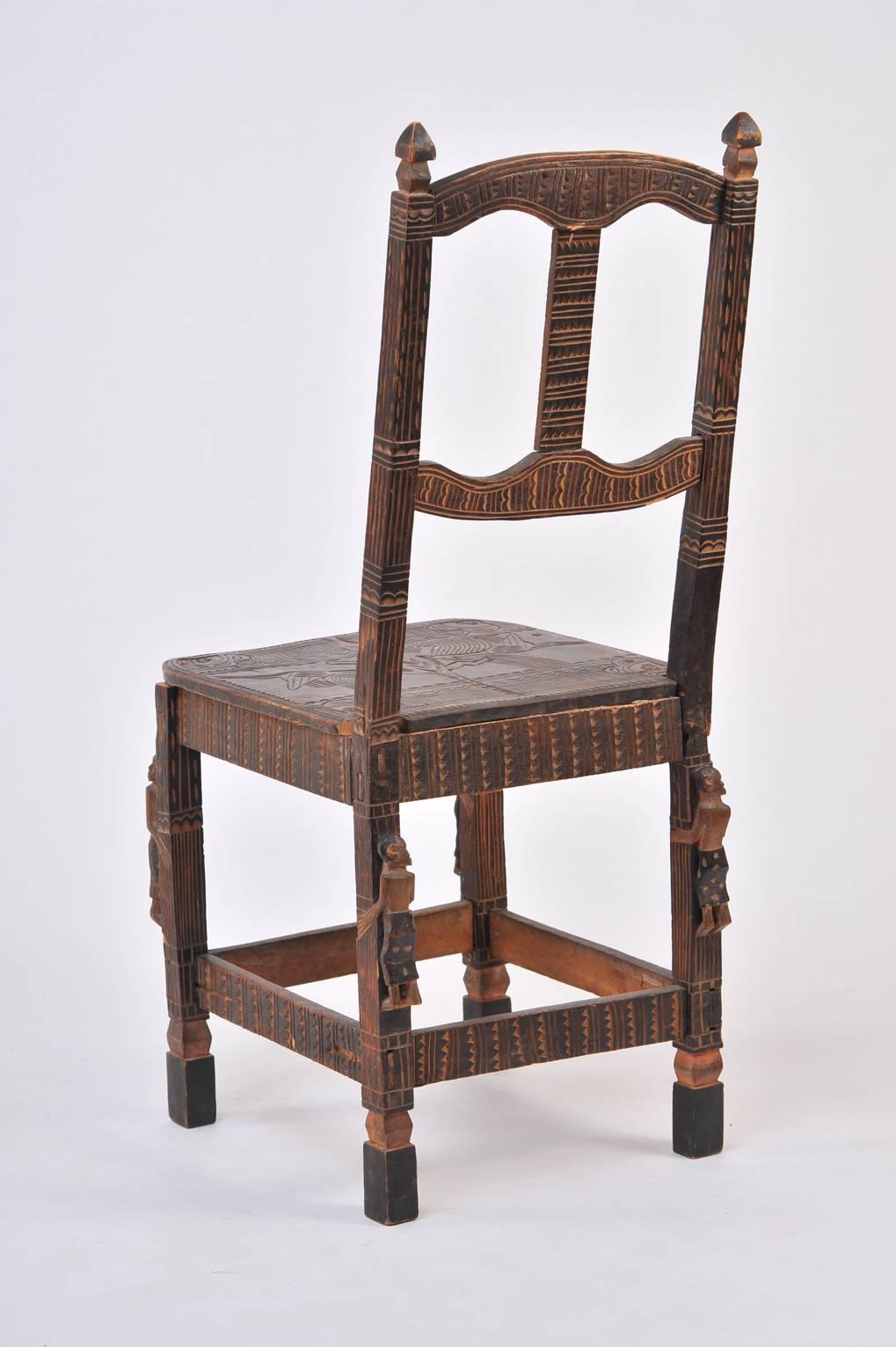 Pair of Tribal Chokwe Chairs In Good Condition In London, GB