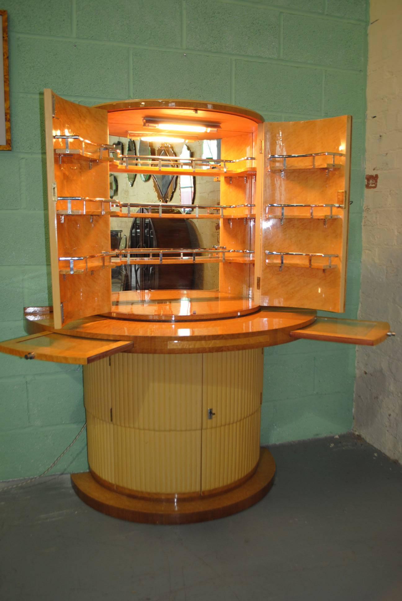 British Art Deco Maurice Adams Cocktail Cabinet For Sale