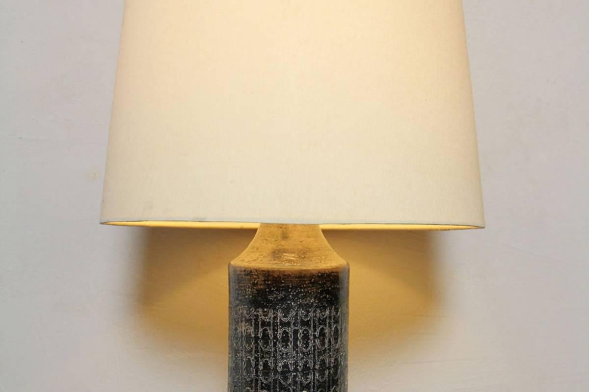 High End Bronze Glazed Ceramic Lamp by Bitossi for Bergboms, Sweden, 1965 In Excellent Condition For Sale In Berlin, DE