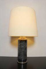 High End Bronze Glazed Ceramic Lamp by Bitossi for Bergboms, Sweden, 1965
