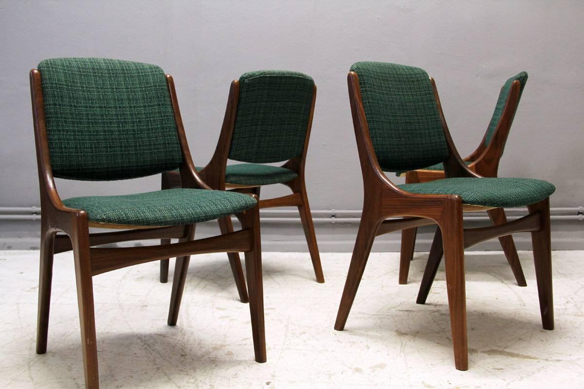 Rare Set of Four Monaco Dining Chairs in Teak by Mahjongg, Holland, 1960s 3