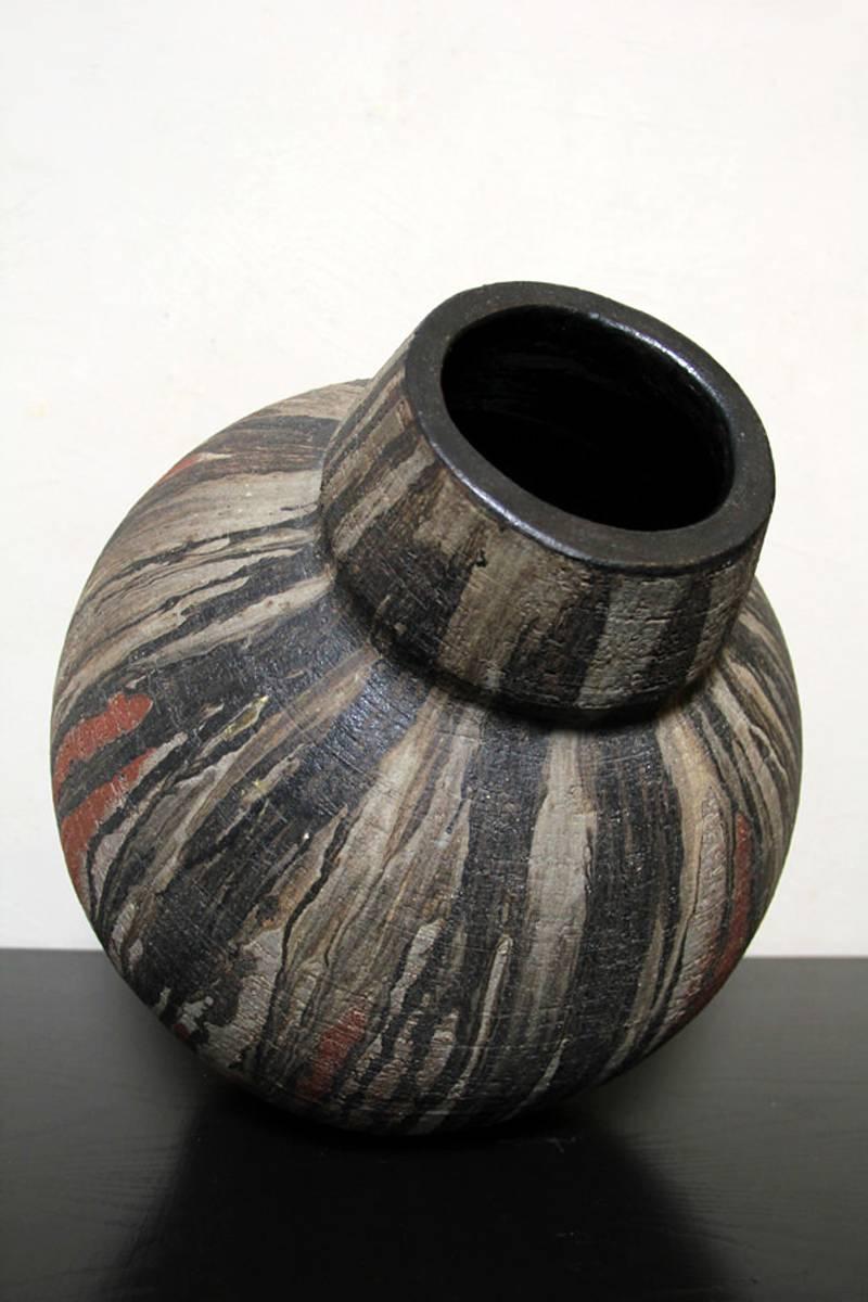 Mid-Century Modern Large Ceramic Floor Vase by Gerhard Liebenthron, Germany, 1970s For Sale