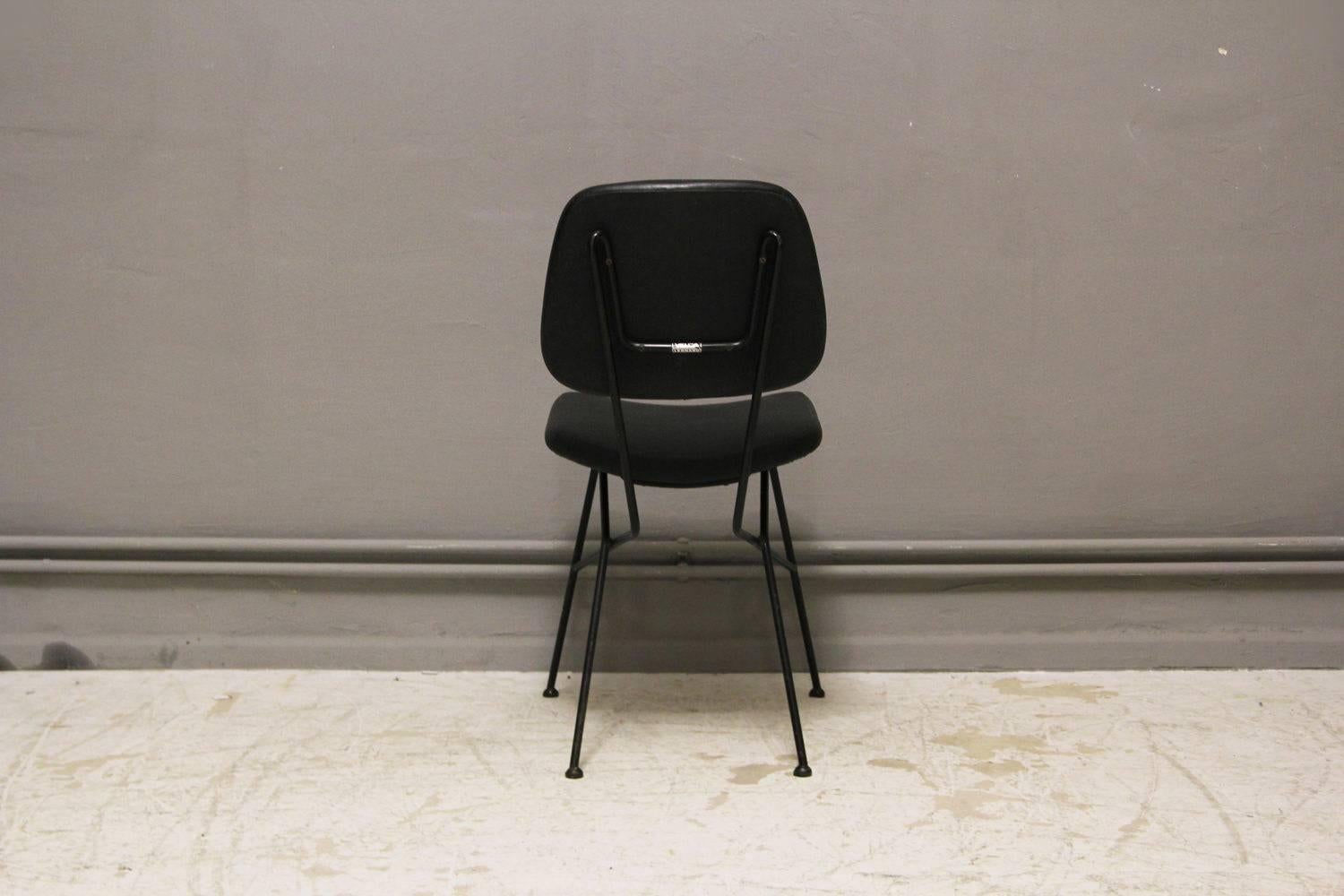 Mid-Century Modern Black Cocorita Side Chair by Gastone Rinaldi for Velca Legnano, Italy, 1950s For Sale