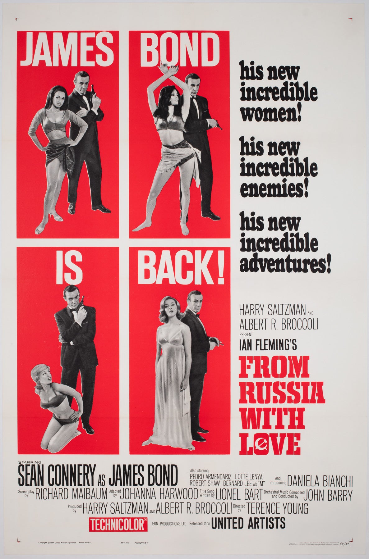 From Russia With Love 1963 US 1 Sheet Style B Film Movie Poster, Chasman For Sale