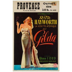 Gilda Original Vintage Belgium Film Movie Poster, 1946, Rare, Highly Collectible