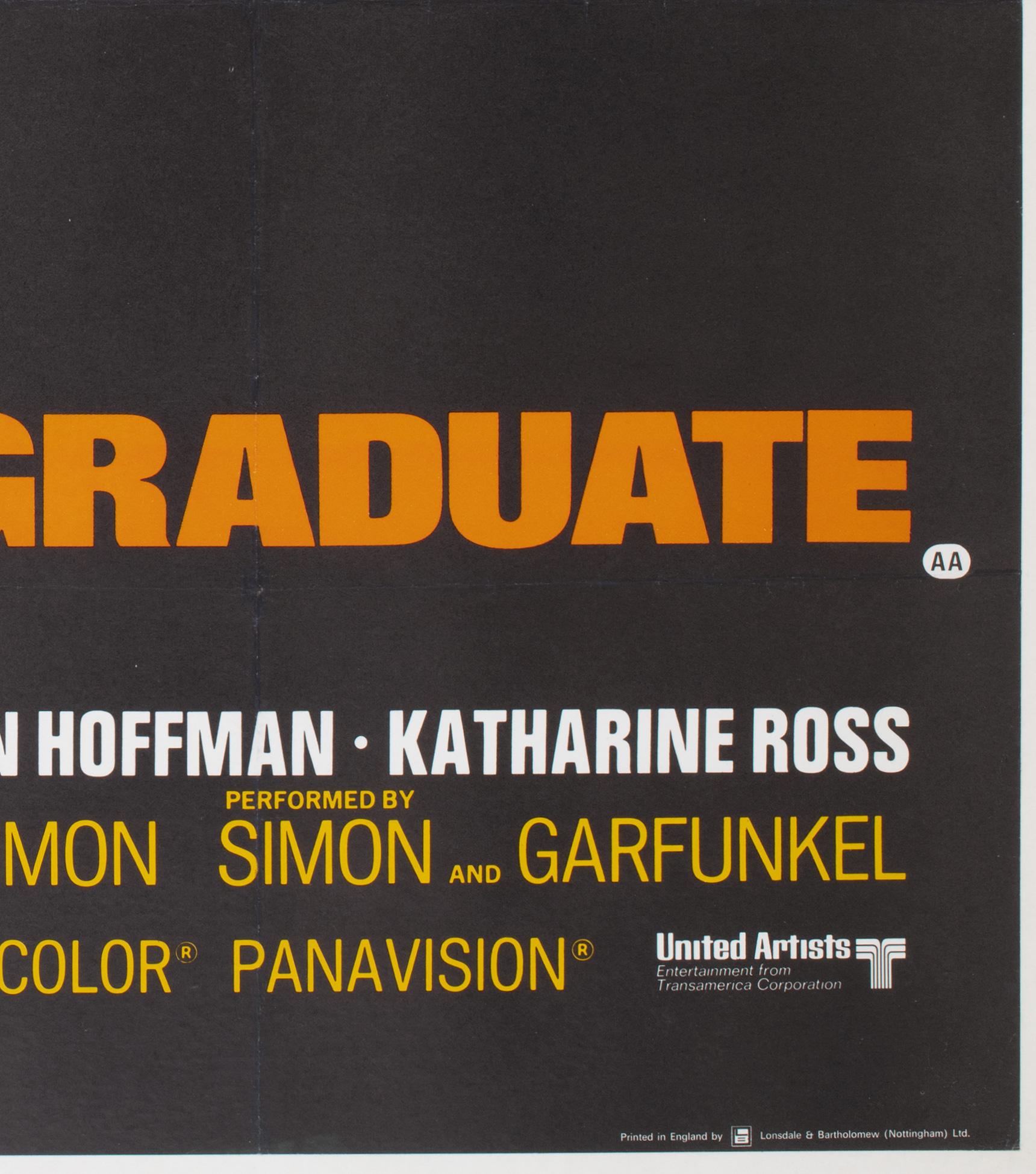 20th Century The Graduate 1967 UK Quad Film Movie Poster For Sale