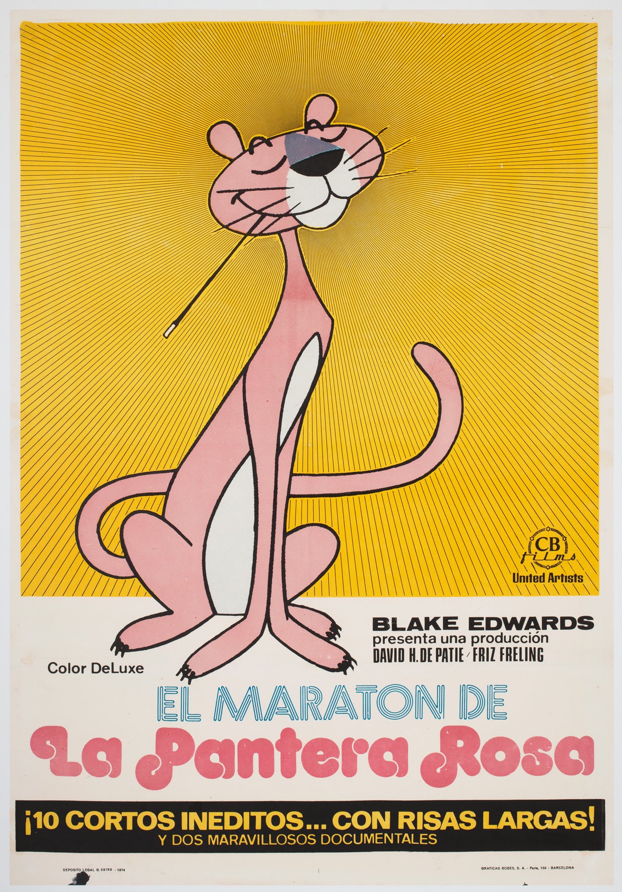 The Pink Panther Spanish MARATHON 1974 1 Sheet Film Movie Poster