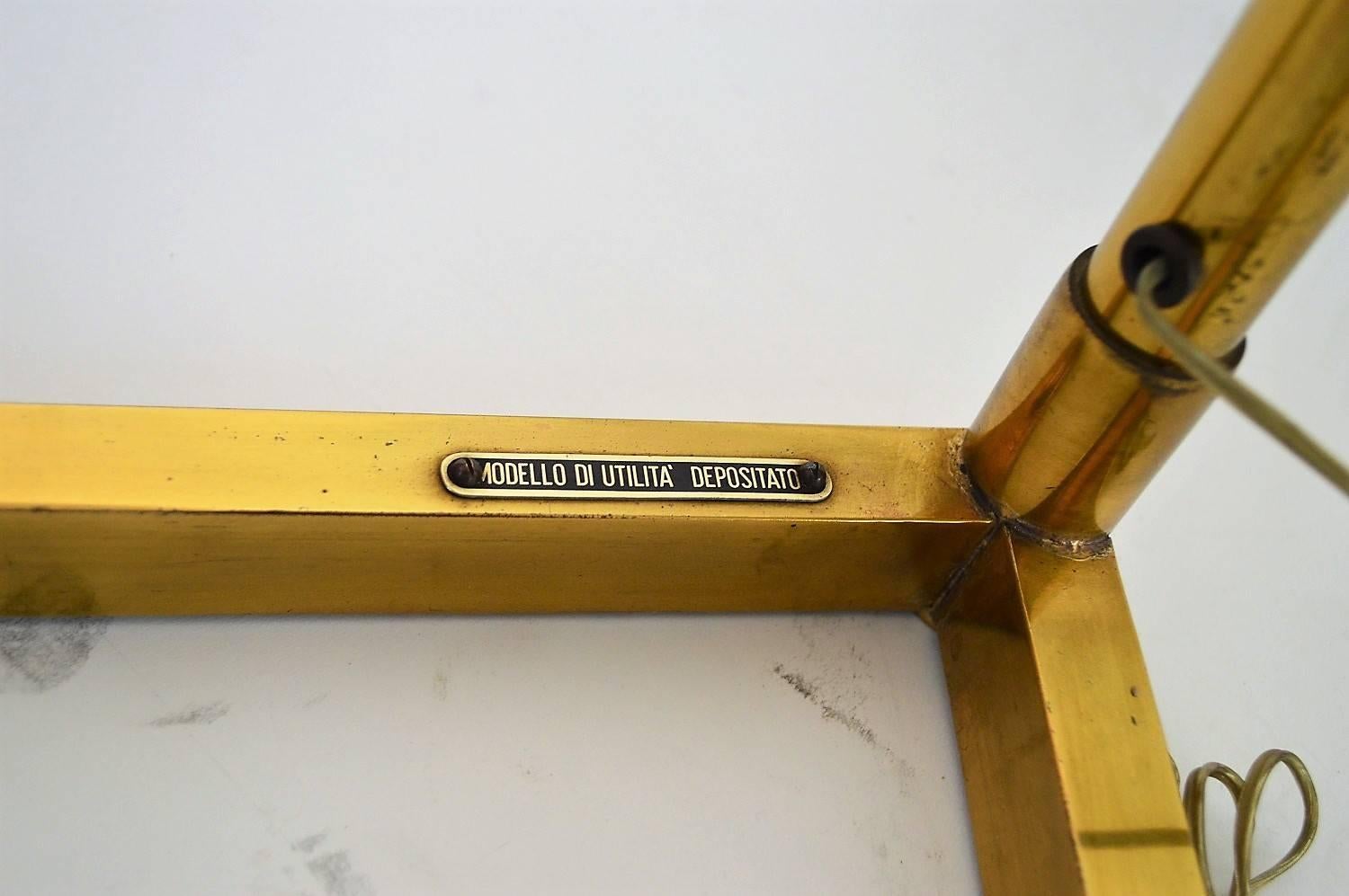 Italian Dressing Vanity Table and Chair of Brass and Glass, Illuminated, 1950s 1