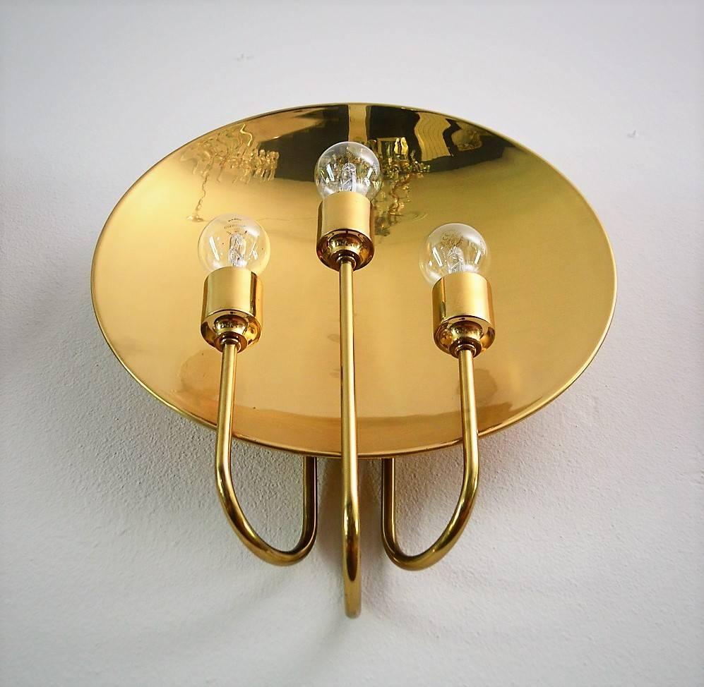 German Midcentury Brass Wall Lights or Sconces by Florian Schulz, 1970s 1